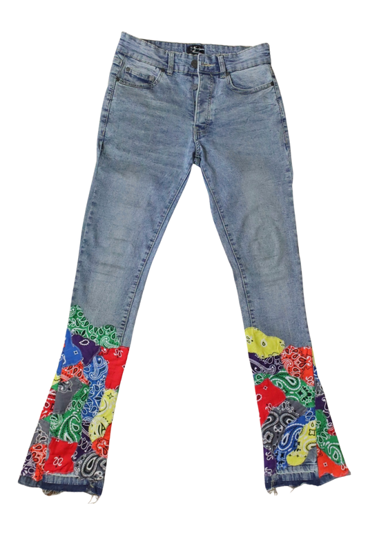 Bandana Print Skinny Denim